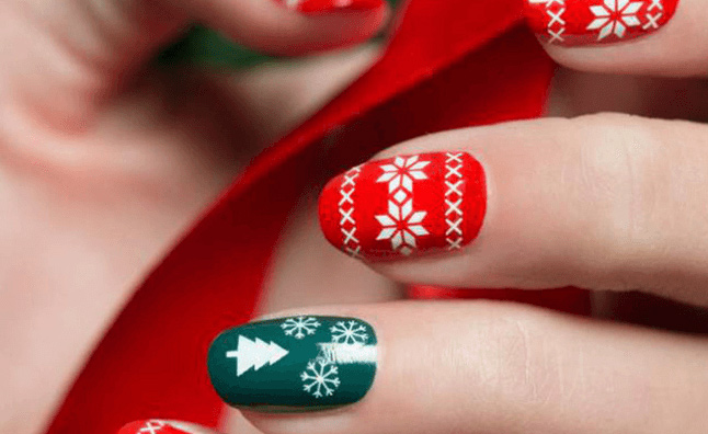 Mẫu nail Giáng Sinh đơn giản Mẫu nail Giáng Sinh đơn giản