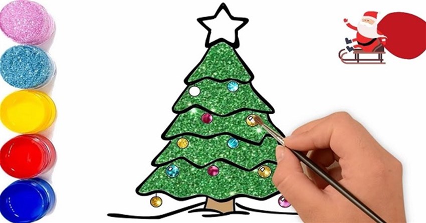 20+ Tranh tô màu cây thông Noel cho bé đẹp, đơn giản