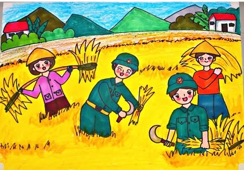 Tranh vẽ chú bộ đội