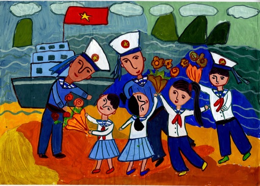 Tranh vẽ chú bộ đội