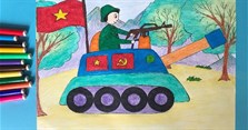 Những bức tranh vẽ về chú bộ đội, hình vẽ chú bộ đội đẹp nhất