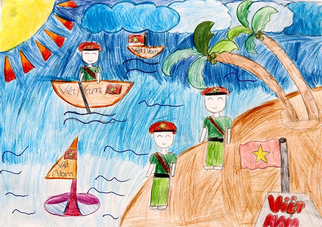 Mẫu tranh chú bộ đội đang canh gác đẹp nhất