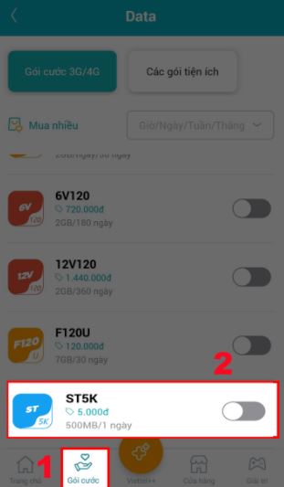 Cách đăng ký và cách hủy gói ST5K bằng ứng dụng My Viettel