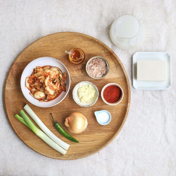 Nguyên liệu nấu canh kim chi thịt heo