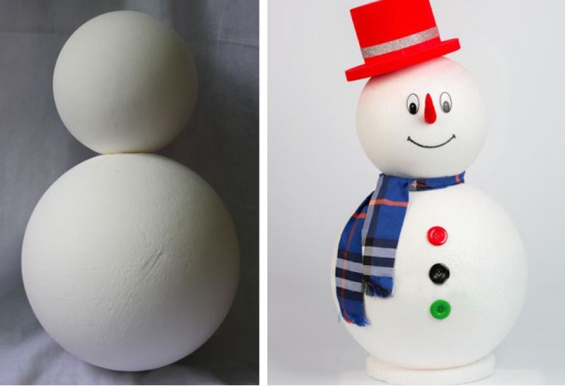 Cách làm người tuyết bằng xốp