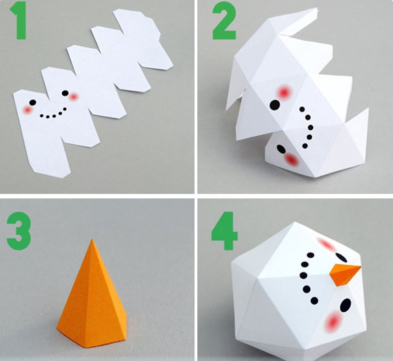 Cách làm người tuyết bằng giấy