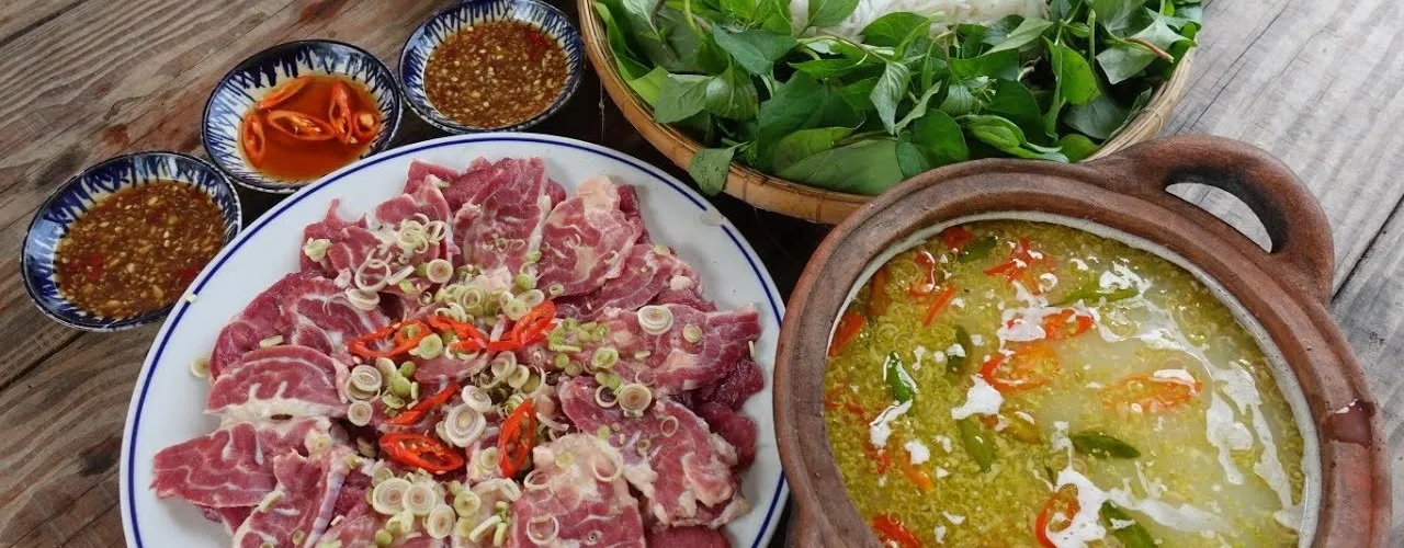Cách làm thịt trâu nhúng mẻ Cách làm thịt trâu nhúng mẻ