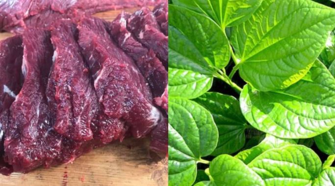 Cách xào thịt trâu lá lốt