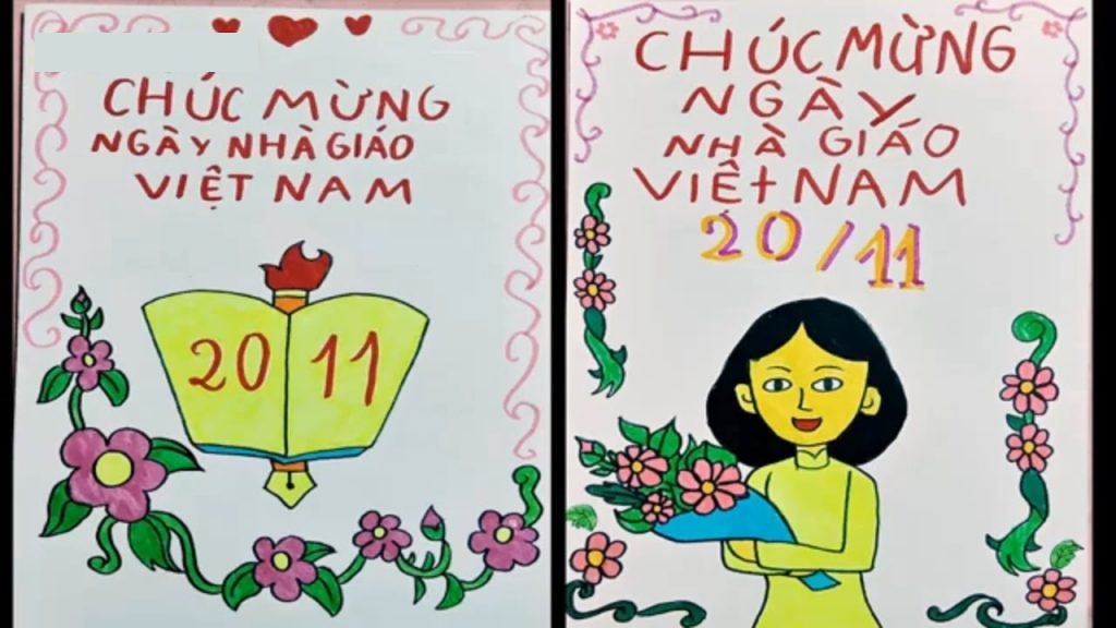 Mẫu vẽ thiệp 20/11 đẹp đơn giản nhất Mẫu vẽ thiệp 20/11 đẹp đơn giản nhất