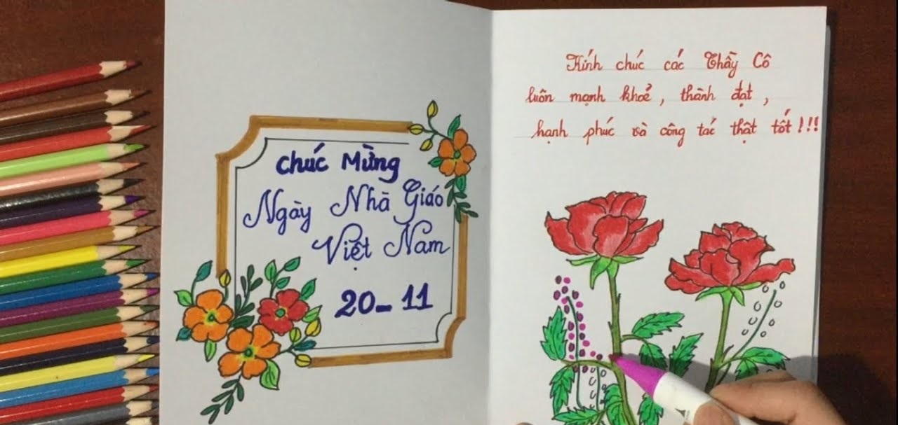 Cách vẽ thiệp chúc mừng 20/11 đơn giản mà đẹp Cách vẽ thiệp chúc mừng 20/11 đơn giản mà đẹp