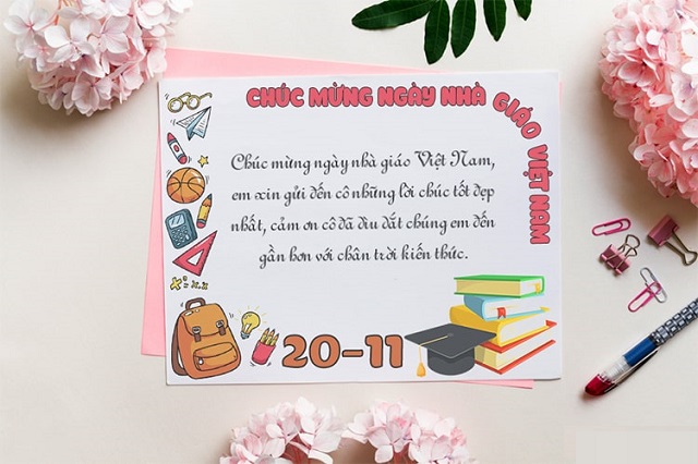 Mẫu vẽ thiệp 20/11 đẹp đơn giản nhất Mẫu vẽ thiệp 20/11 đẹp đơn giản nhất