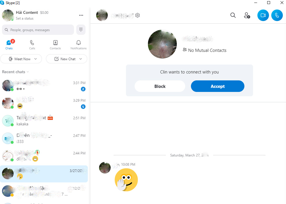 Click vào ô Tìm kiếm để tìm một người nào đó bằng nick của họ