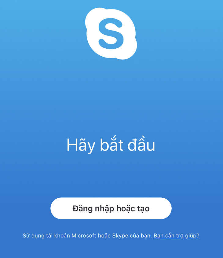 Click chọn Đăng nhập hoặc tạo để tiến hành mở ứng dụng  Click chọn Đăng nhập hoặc tạo để tiến hành mở ứng dụng