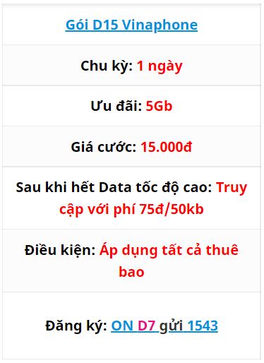 Cách đăng ký 4G Vina 1 ngày 15k