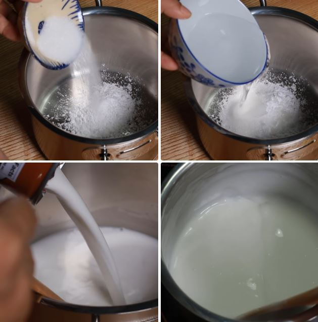 Cách nấu chè hoa cau bột năng