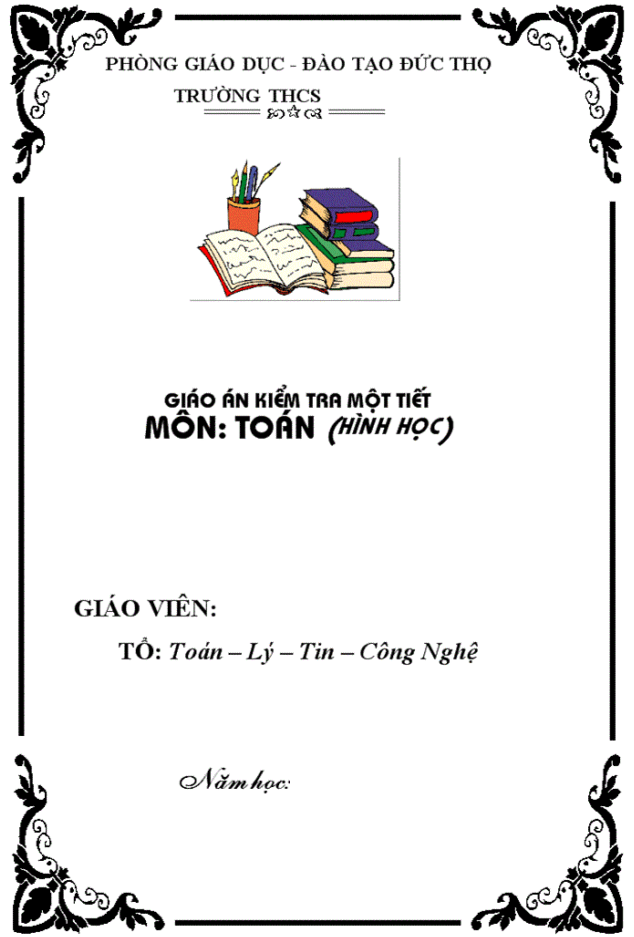 Mẫu bìa giáo án đẹp, đơn giản