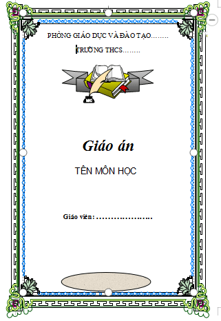 Mẫu bìa giáo án đẹp, đơn giản