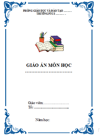 Mẫu bìa giáo án đẹp, đơn giản