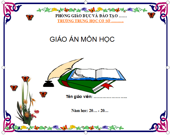 Mẫu bìa giáo án ngang