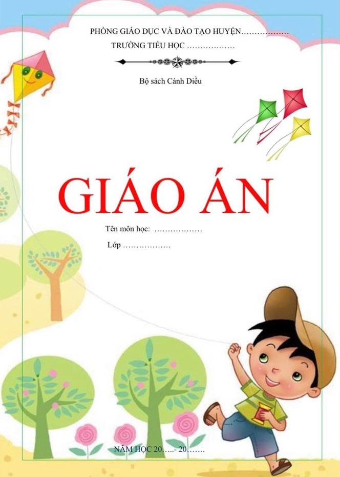 Mẫu bìa giáo án đẹp, đơn giản