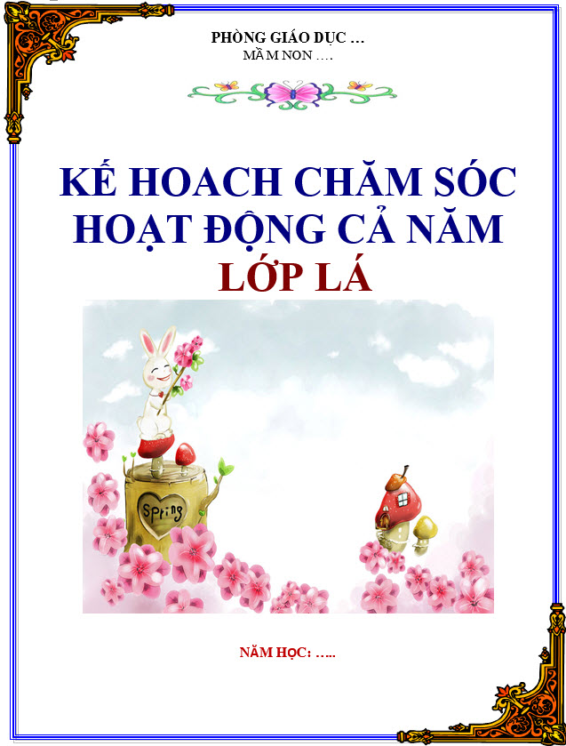 Mẫu bìa giáo án mầm non