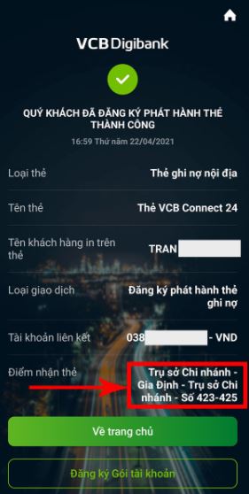 Cách đổi thẻ chip Vietcombank qua ứng dụng