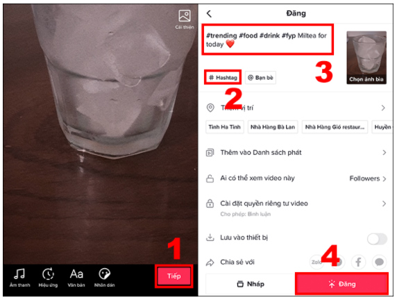 Sử dụng hastag trong video Sử dụng hastag trong video