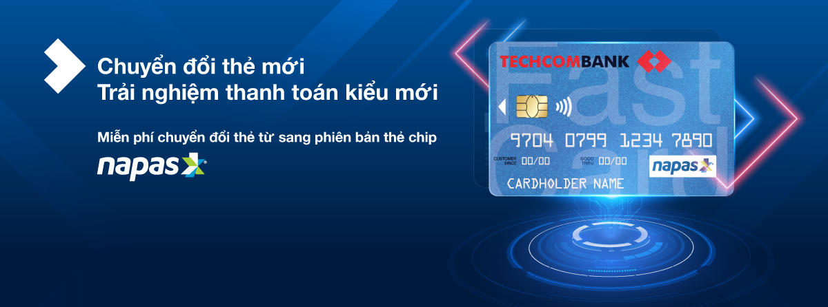 Cách chuyển đổi thẻ từ sang thẻ chip Techcombank online