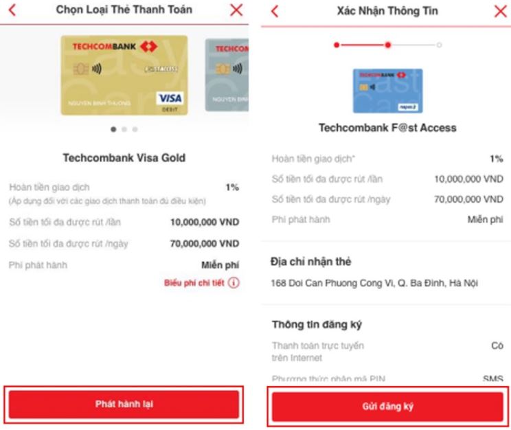 Cách chuyển đổi thẻ từ sang thẻ chip Techcombank online