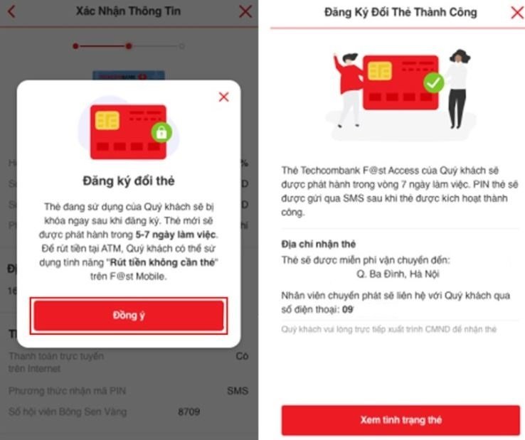 Cách chuyển đổi thẻ từ sang thẻ chip Techcombank online