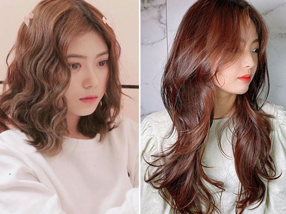 Tóc layer nữ mặt tròn