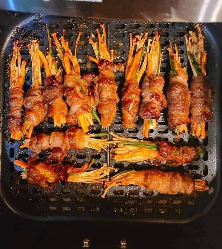 Món ba chỉ bò nướng nồi chiên không dầu sau khi chế biến Món ba chỉ bò nướng nồi chiên không dầu sau khi chế biến