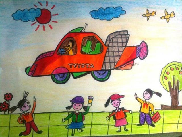 Vẽ tranh ô tô ước mơ đơn giản Vẽ tranh ô tô ước mơ đơn giản