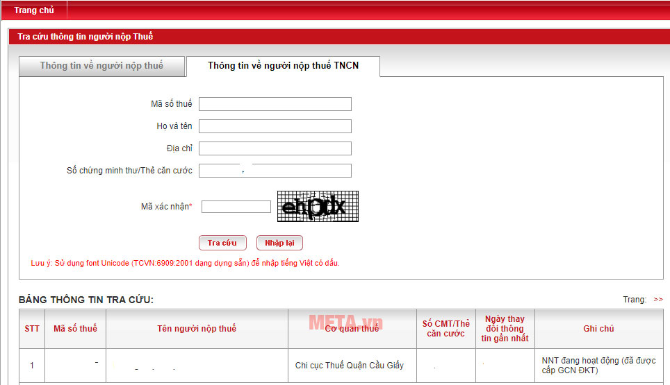 Tìm mã số thuế cá nhân bằng CMND/CCCD Tìm mã số thuế cá nhân bằng CMND/CCCD