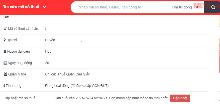 Tìm mã số thuế cá nhân bằng CMND/CCCD Tìm mã số thuế cá nhân bằng CMND/CCCD