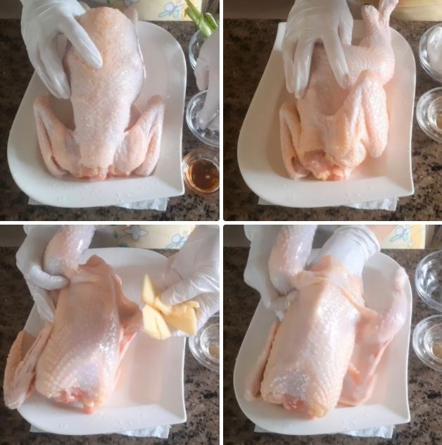 Cách làm gà hấp muối kiểu người Hoa