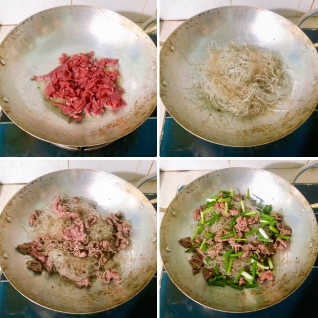 Cách làm miến xào thịt bò