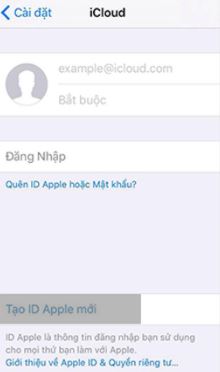 Cách tạo tài khoản ID Apple mới