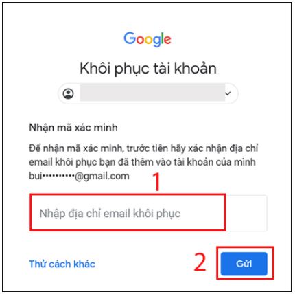 Cách lấy lại mật khẩu Gmail không cần số điện thoại