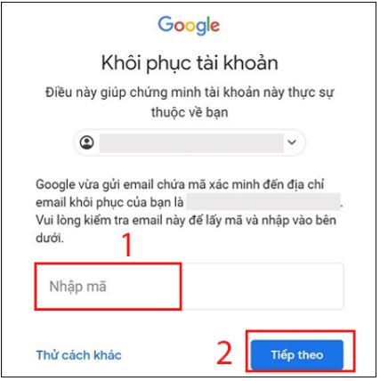 Cách lấy lại mật khẩu Gmail không cần số điện thoại