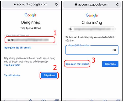 Cách lấy lại mật khẩu Gmail bằng số điện thoại