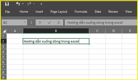 Đặt con trỏ chuột vào vị trí muốn xuống dòng