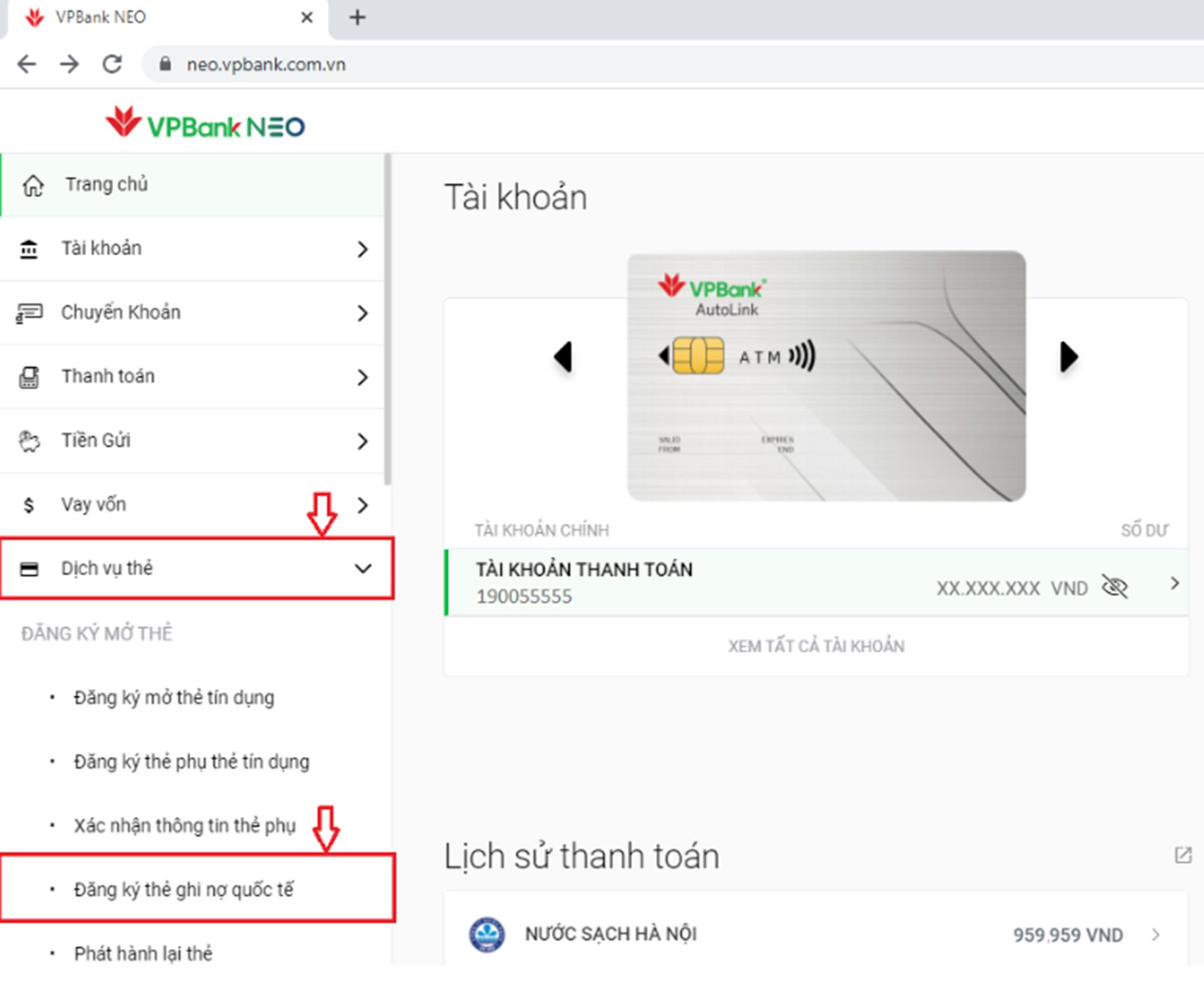 Cách đổi thẻ chip VPBank