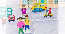 Cách vẽ tranh đề tài an toàn giao thông đơn giản mà đẹp các khối lớp