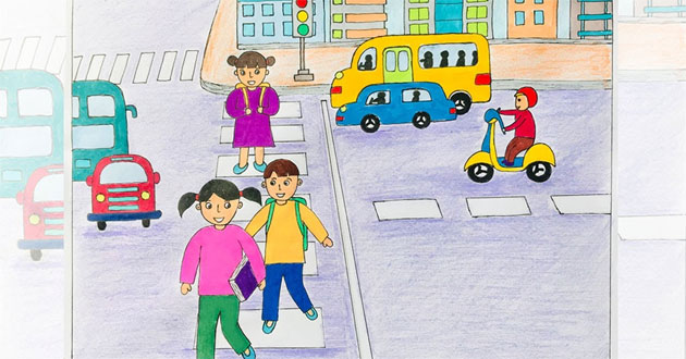 Vẽ tranh đề tài an toàn giao thông Vẽ tranh đề tài an toàn giao thông