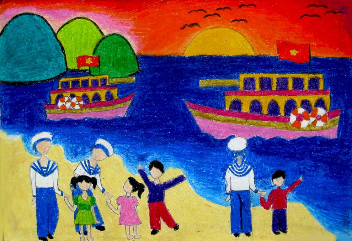 Vẽ tranh biển đảo quê hương
