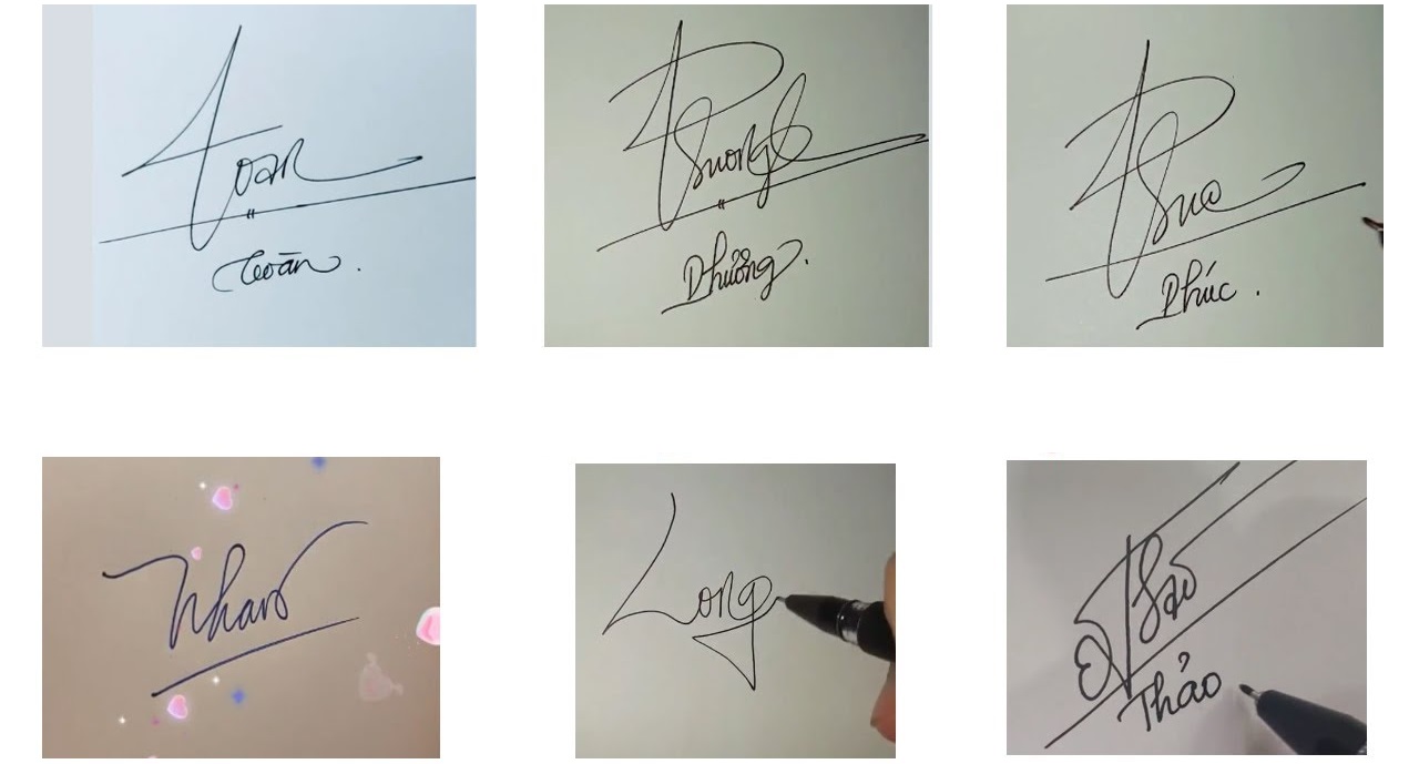 Các mẫu chữ ký theo tên đẹp, đơn giản, hợp phong thủy