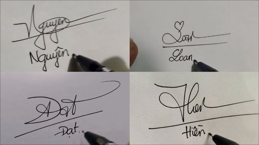 Các mẫu chữ ký theo tên đẹp, đơn giản, hợp phong thủy