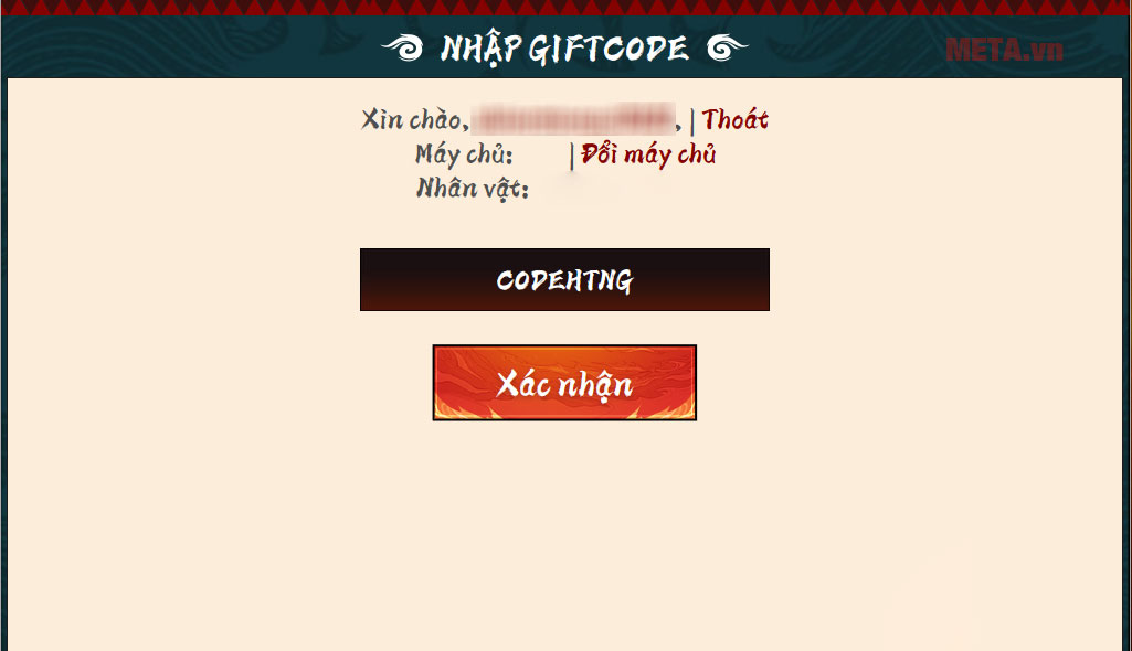 Nhập code Nhập code