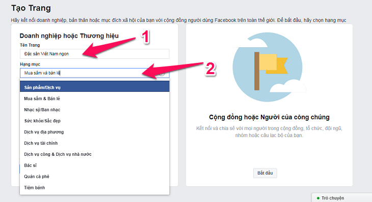 Nhập thông tin về Tên trang mà bạn muốn đặt tên Fanpage Nhập thông tin về Tên trang mà bạn muốn đặt tên Fanpage